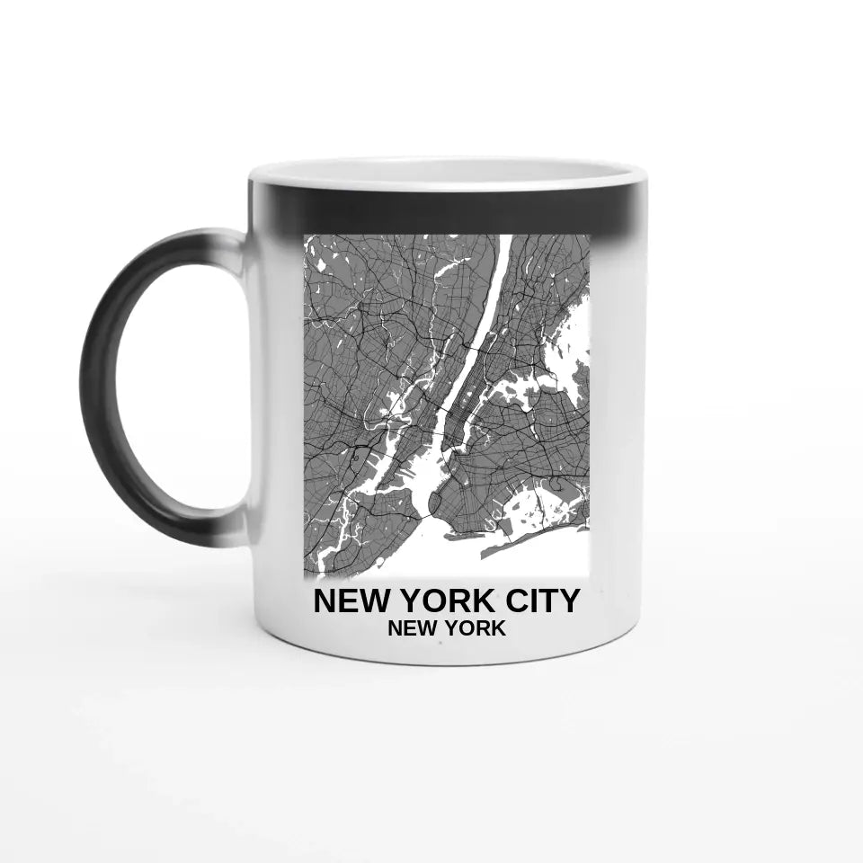 Custom Map Coffee Mug, Aesthetic Mug, Ceramic Travel Mug, Any City Art - Rectangle Design