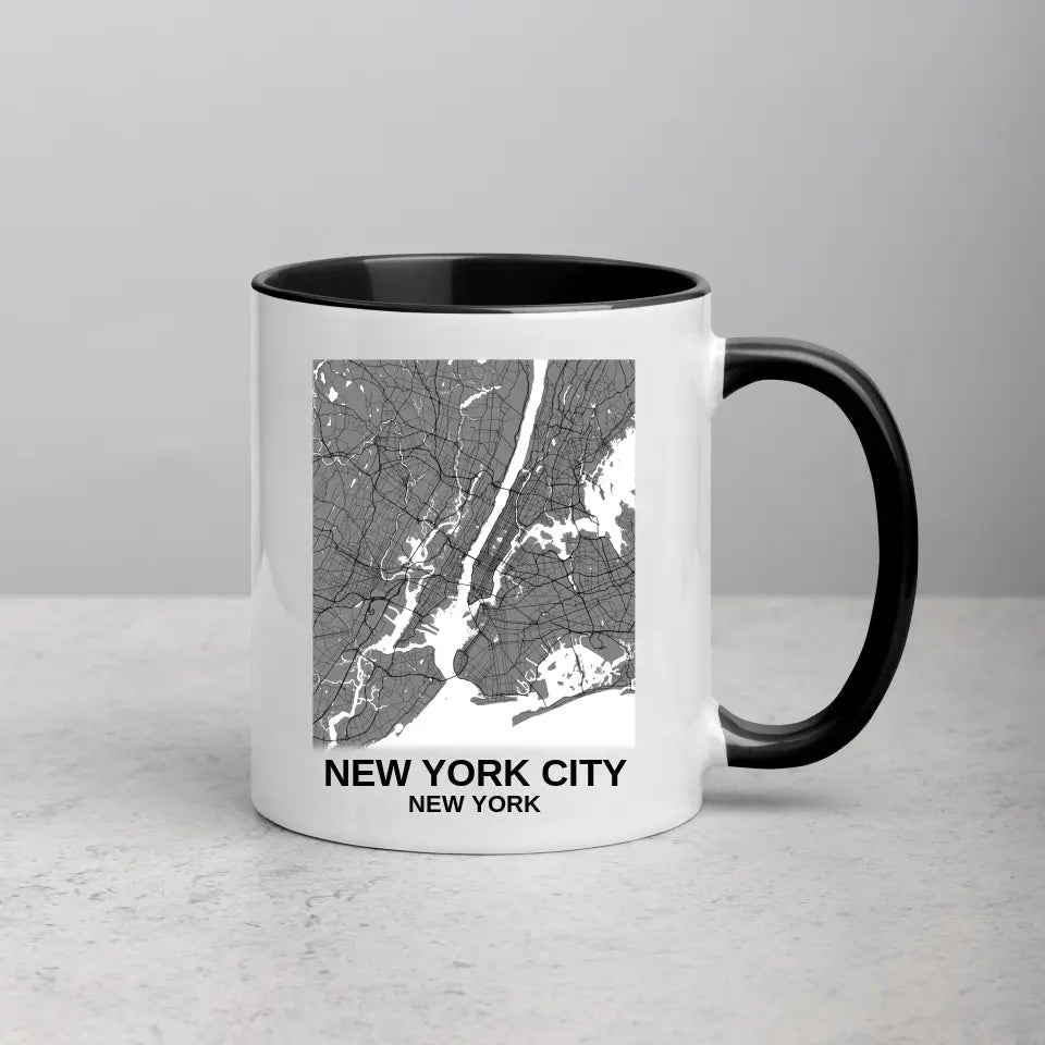 Custom Map Coffee Mug, Aesthetic Mug, Ceramic Travel Mug, Any City Art - Rectangle Design