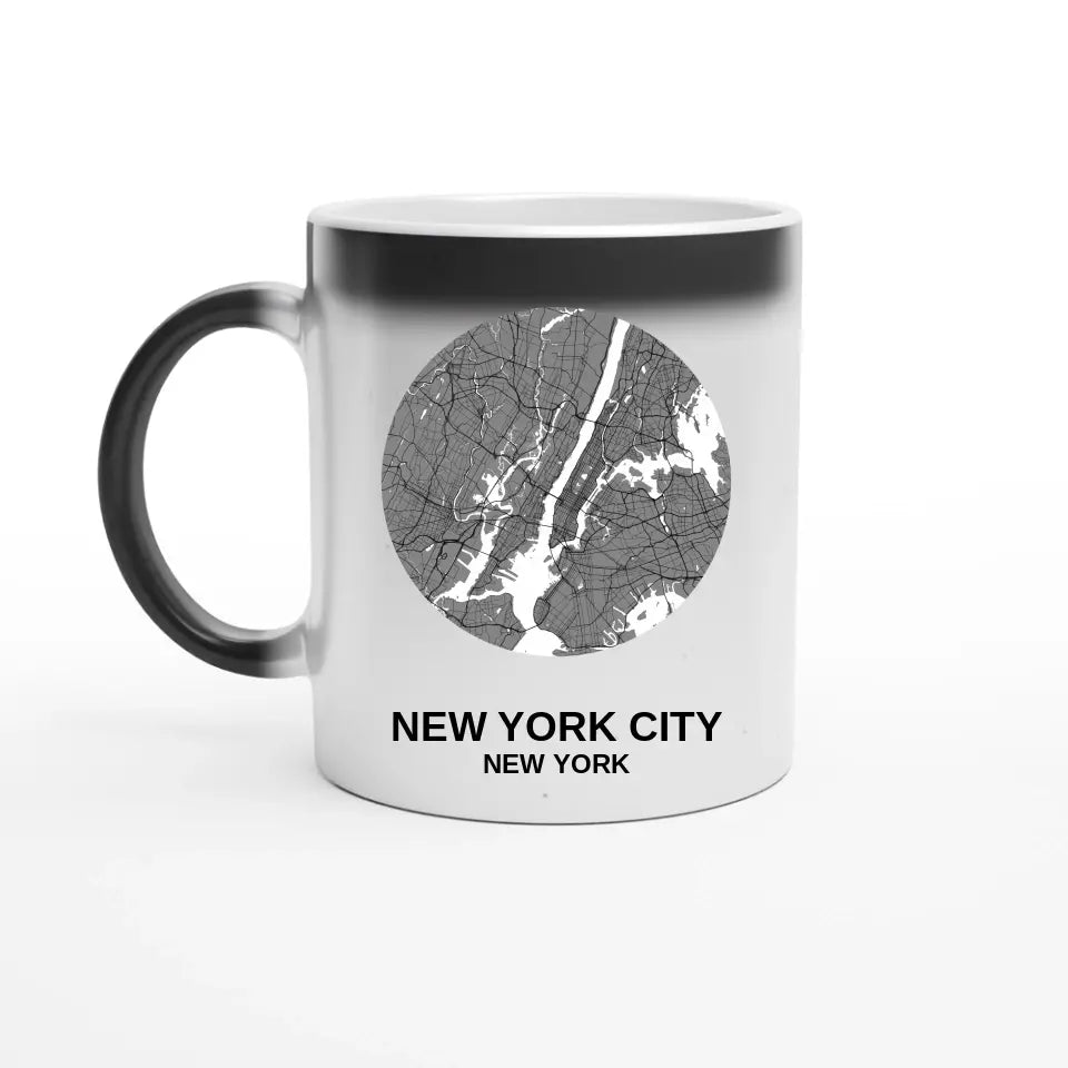 Custom Map Coffee Mug, Aesthetic Mug, Ceramic Travel Mug, Any City Art - Circle Design