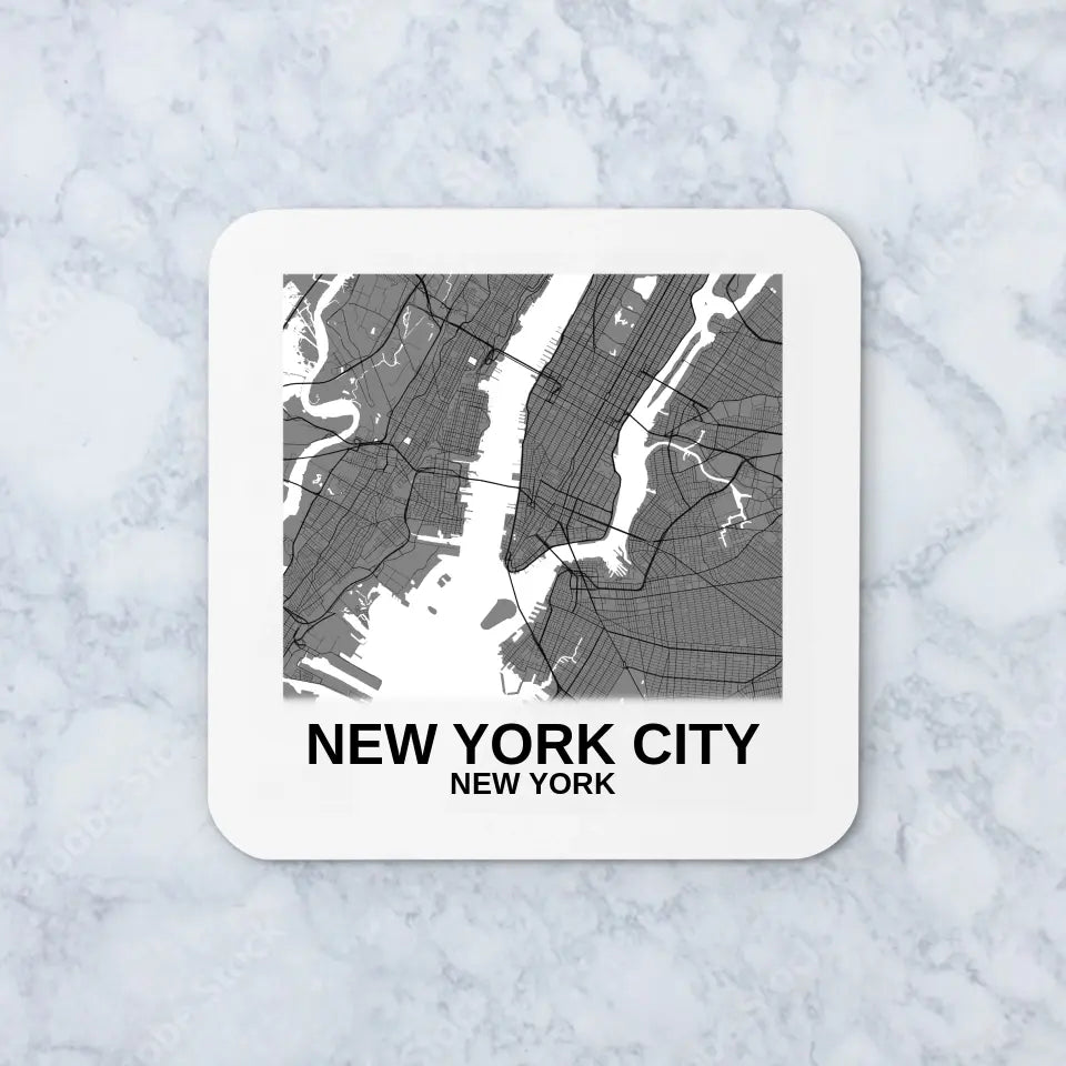 Custom Map Coaster, Any City Art, Aesthetic Coaster, Street Maps, Drink Coasters, Your City, Any Town - Square Design