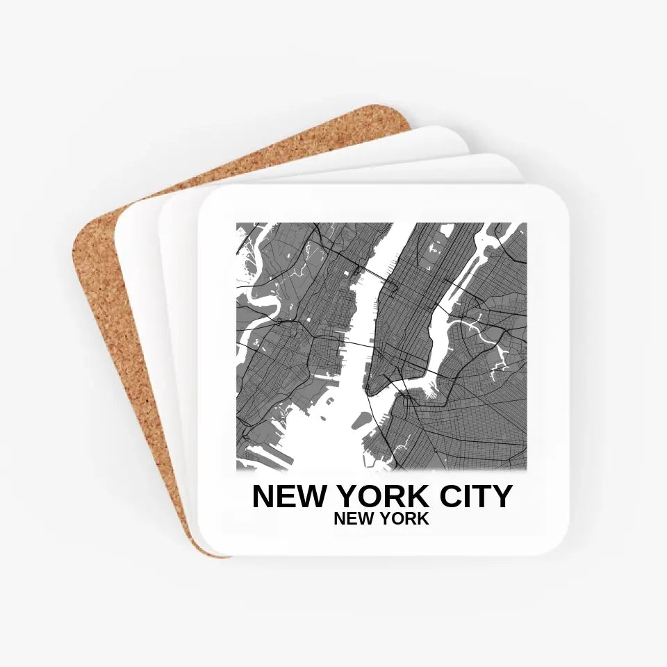 Custom Map Coaster, Any City Art, Aesthetic Coaster, Street Maps, Drink Coasters, Your City, Any Town - Square Design