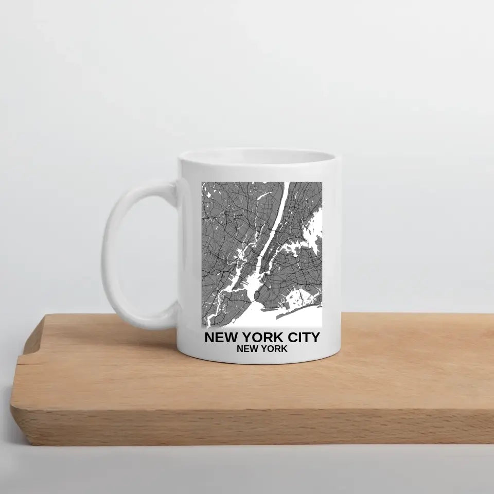 11oz Black Map Mug - Rectangle Map - DIY copy