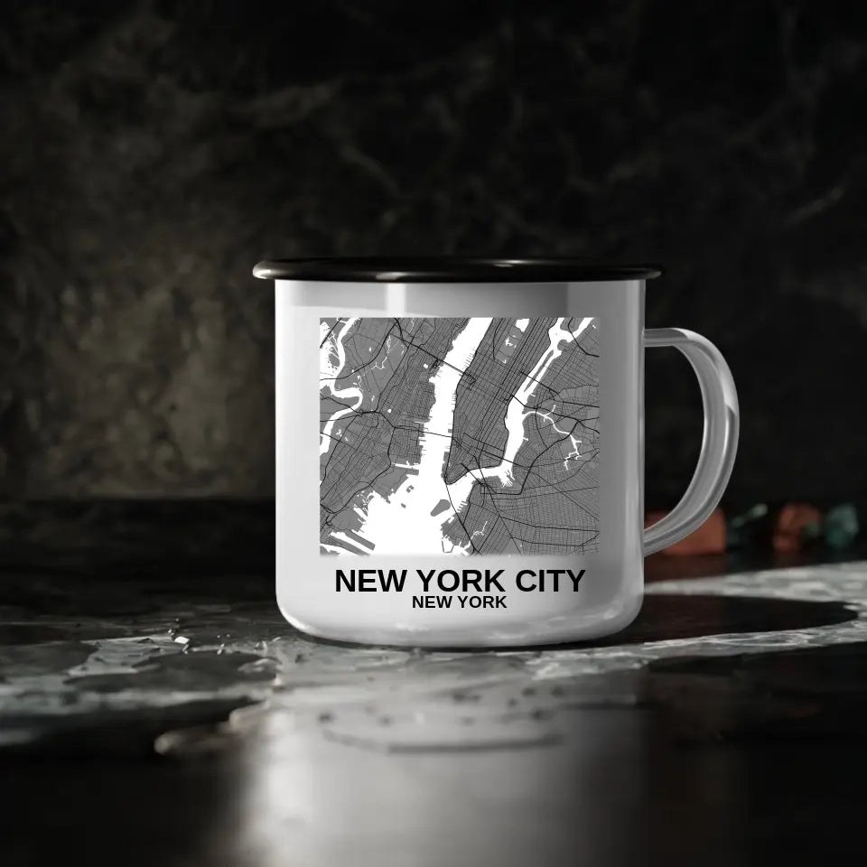 11oz Black Map Mug - Rectangle Map - DIY copy